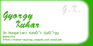 gyorgy kuhar business card
